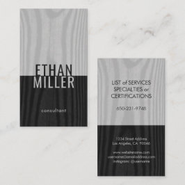 Schwarz-weiße graue Imitate Holz Moderne minimale Visitenkarte