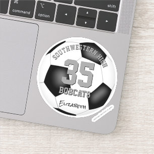 Schwarz-weiße graue Mannschaft nennt Jungen Fußbal Aufkleber