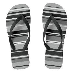 Schwarz-weiße Graustufen mit gemischtem Streifenmu Flip Flops
