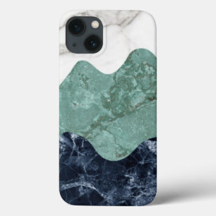 Schwarz-weiße Grüne Marmorstruktur Case-Mate iPhone Hülle