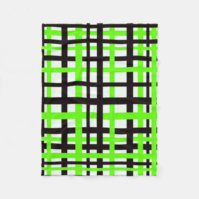 Schwarz-weiße, grüne Streifen Fleecedecke (Vorderseite)