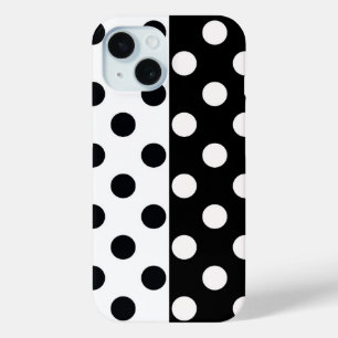 Schwarz-weiße halbe Farbtrennung inverse Polka-Pun Case-Mate iPhone Hülle