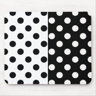 Schwarz-weiße halbe Farbtrennung inverse Polka-Pun Mousepad