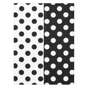 Schwarz-weiße halbe Farbtrennung inverse Polka-Pun Tischdecke