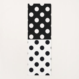 Schwarz-weiße halbe Farbtrennung inverse Polka-Pun Yogamatte