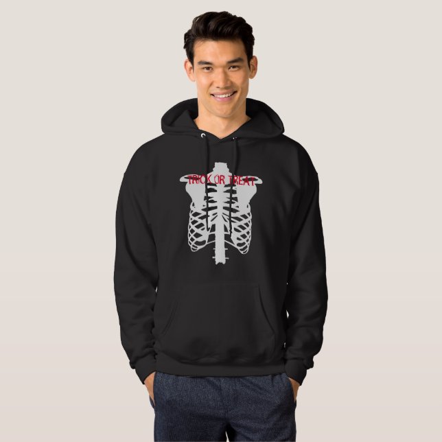 Schwarz-weiße Halloween Skeletthoodies Sweatshirts (Vorne ganz)