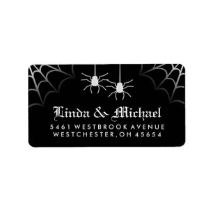Schwarz-weiße Halloween-Spiders-Webadresse Adressaufkleber