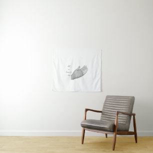Schwarz-weiße Hand-Bleistiftskizze, feine Kunst Wandteppich