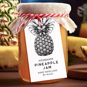 Schwarz-weiße hausgemachte Ananas-Marmelade Geschenkanhänger
