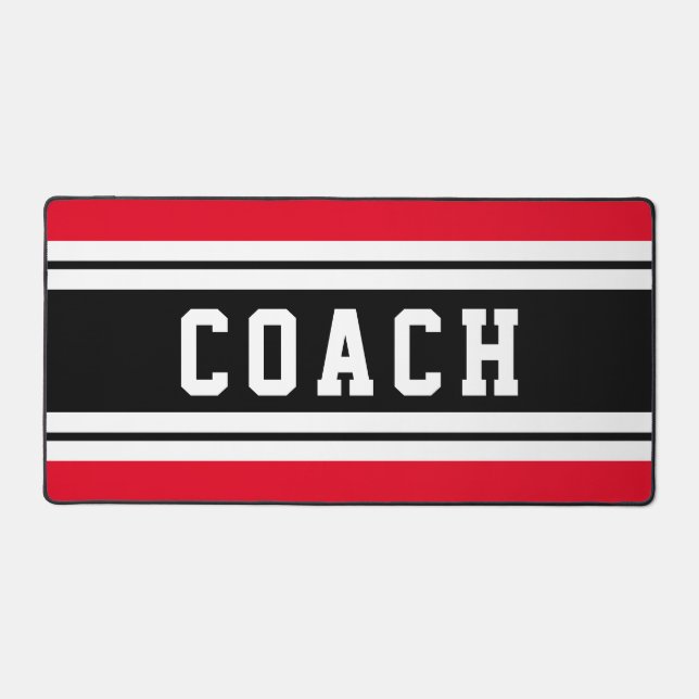 Schwarz-weiße, helle Streifen COACH Text Schreibtischunterlage (Vorderseite)