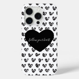 Schwarz-weiße Herzen Case-Mate iPhone Hülle