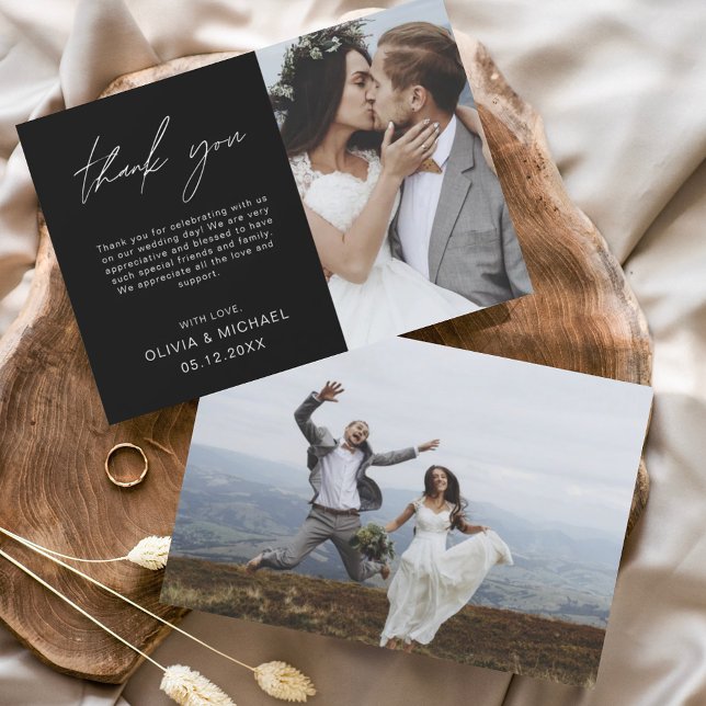 Schwarz-weiße Hochzeit Danke, Cards Flyer (Von Creator hochgeladen)