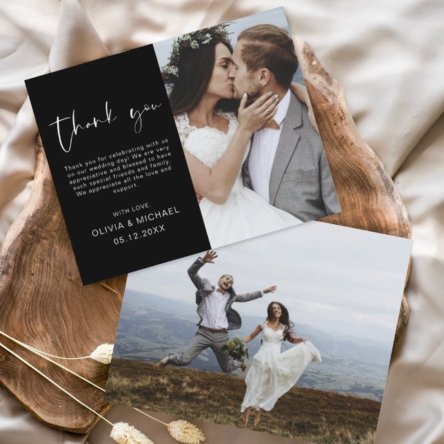 Schwarz-weiße Hochzeit Danke Foto (Von Creator hochgeladen)