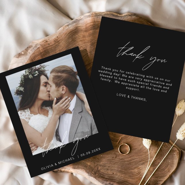 Schwarz-weiße Hochzeit Danke Foto (Von Creator hochgeladen)