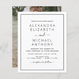 Schwarz-weiße Hochzeit mit Foto Einladung