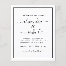 Schwarz-weiße Hochzeit mit Foto Einladung F Flyer