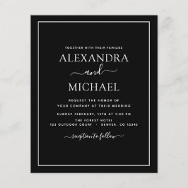 Schwarz-weiße Hochzeit mit Foto Einladung F Flyer