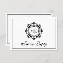 Schwarz-weiße Hochzeit mit verzierter Floral