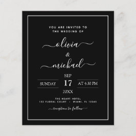 Schwarz-weiße Hochzeit Moderner Typografie-Flyer Flyer