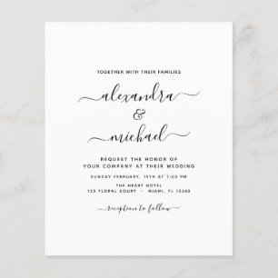 Schwarz-weiße Hochzeit Moderner Typografie-Flyer Flyer