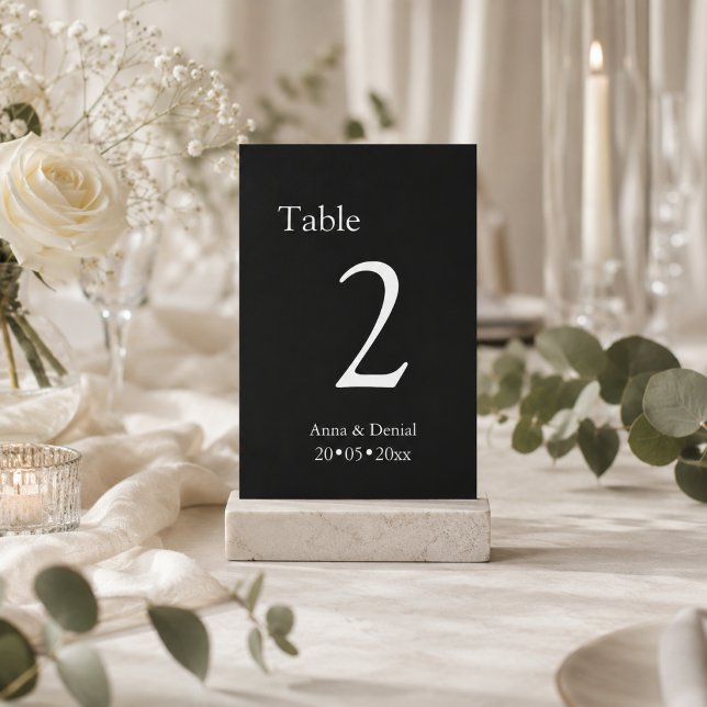Schwarz-weiße Hochzeit Tischnummern Karten (Von Creator hochgeladen)