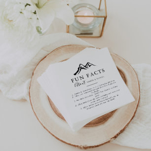 Schwarz-weiße Hochzeiten von Mountain Trivia Fun F Serviette