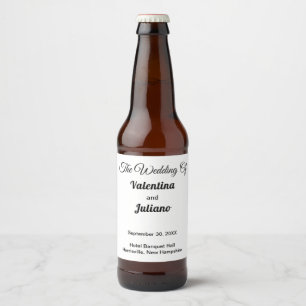 Schwarz-weiße Hochzeits-Bierflaschen-Etiketten Bierflaschenetikett