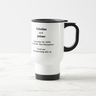Schwarz-weiße Hochzeits-Pendler-Tasse Reisebecher