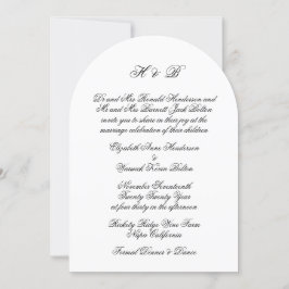 Schwarz-weiße Hochzeitsarre Einladung
