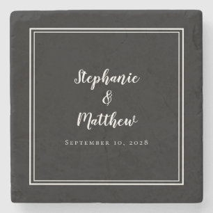 Schwarz-weiße Hochzeitsbrücke & Bräuche Einfach Steinuntersetzer