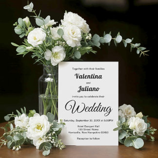 Schwarz-Weiße Hochzeitseinladung Einladung