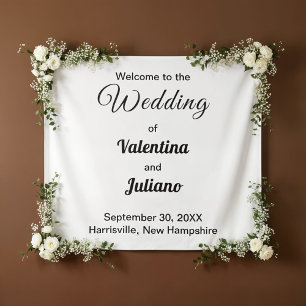 Schwarz-weiße Hochzeitsteppich Wandteppich