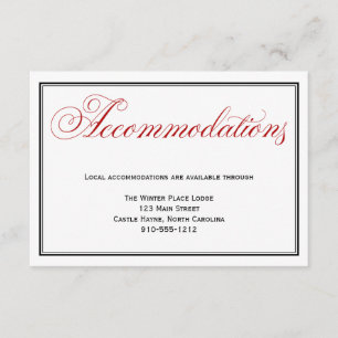 Schwarz-weiße Hochzeitsunterkünfte - Detailkarte Begleitkarte