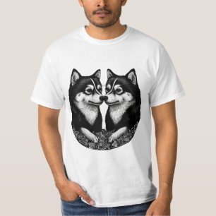 Schwarz-weiße Hunde Geschenk für Hundebesitzer T-Shirt