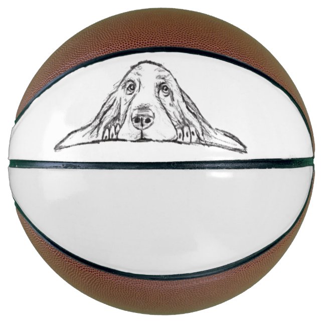 Schwarz-weiße Hundeaugen Basketball (Vorderseite)