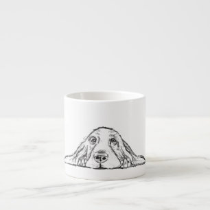 Schwarz-weiße Hundeaugen Espressotasse