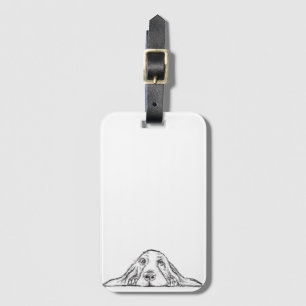 Schwarz-weiße Hundeaugen Gepäckanhänger