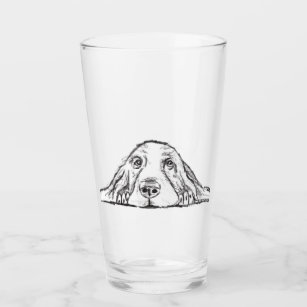 Schwarz-weiße Hundeaugen Glas