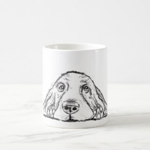 Schwarz-weiße Hundeaugen Kaffeetasse