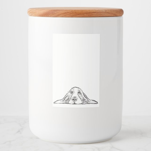 Schwarz-weiße Hundeaugen Lebensmitteletikett (Vorderseite)