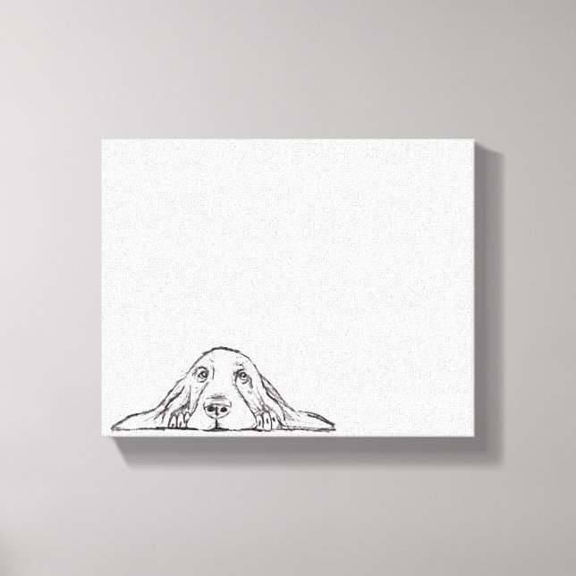 Schwarz-weiße Hundeaugen Leinwanddruck (Vorderseite)