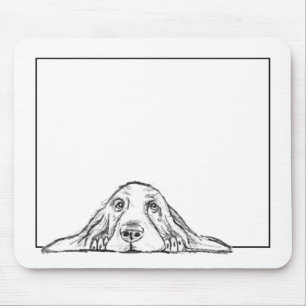 Schwarz-weiße Hundeaugen Mousepad