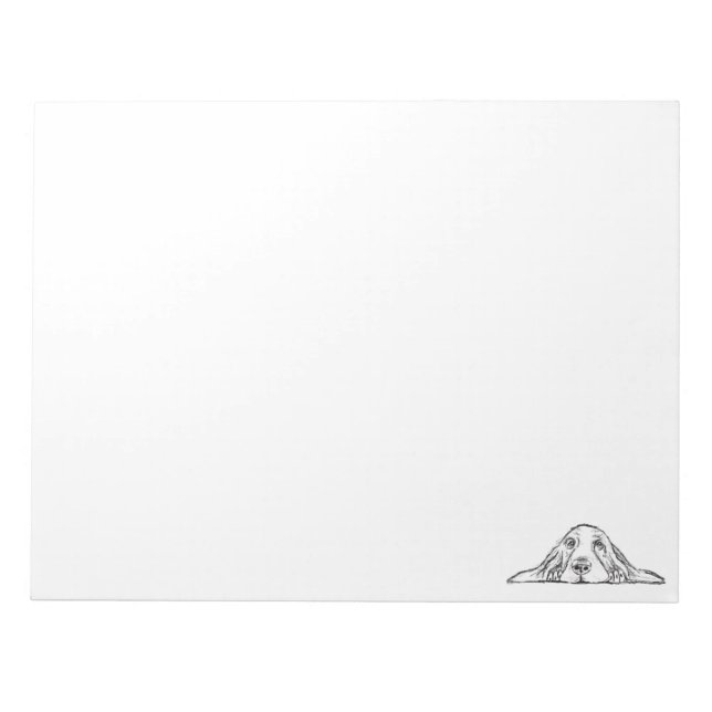 Schwarz-weiße Hundeaugen Notizblock (Vorderseite)