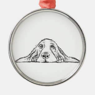 Schwarz-weiße Hundeaugen Ornament Aus Metall