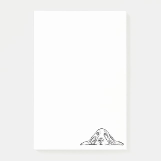 Schwarz-weiße Hundeaugen Post-it Klebezettel (Vorderseite)