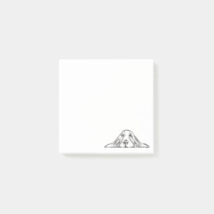 Schwarz-weiße Hundeaugen Post-it Klebezettel