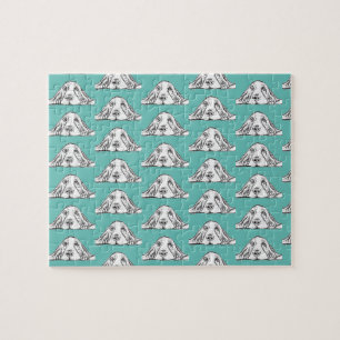 Schwarz-weiße Hundeaugen Puzzle