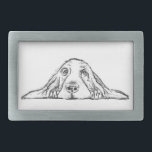 Schwarz-weiße Hundeaugen Rechteckige Gürtelschnalle<br><div class="desc">Wie konntest du diese Welpen-Hundeaugen und Droopy-Ohren nicht Lieben? Ideal für den Hund- oder Baseballliebhaber in Ihrem Leben.</div>