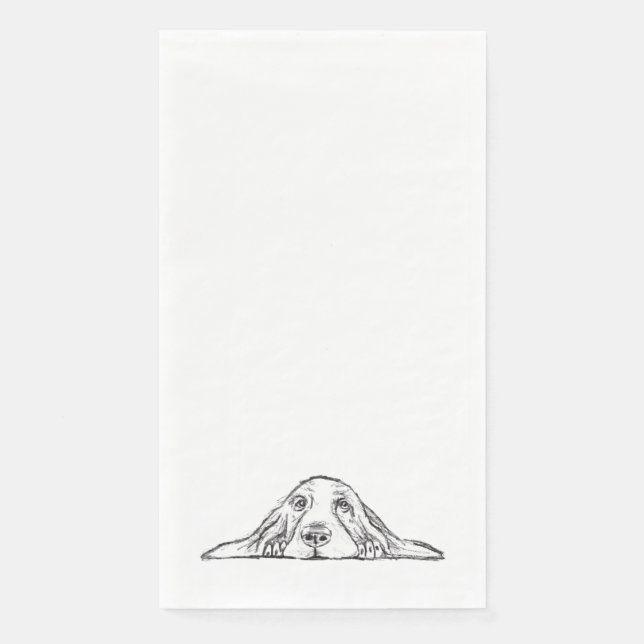 Schwarz-weiße Hundeaugen Serviette (Vorderseite)