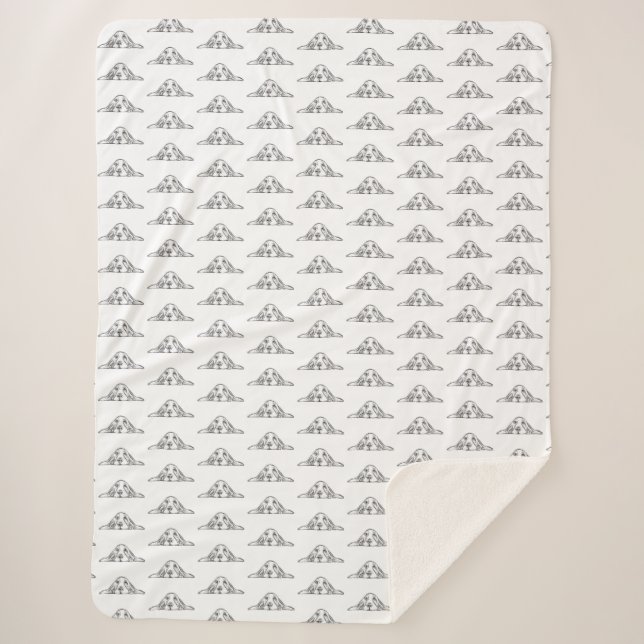 Schwarz-weiße Hundeaugen Sherpadecke (Vorderseite)